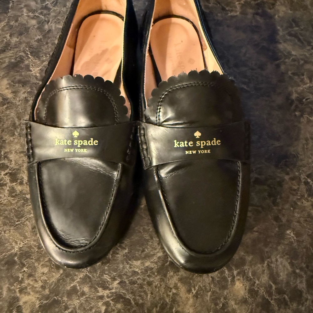 Kate Spade Black Leather Flats